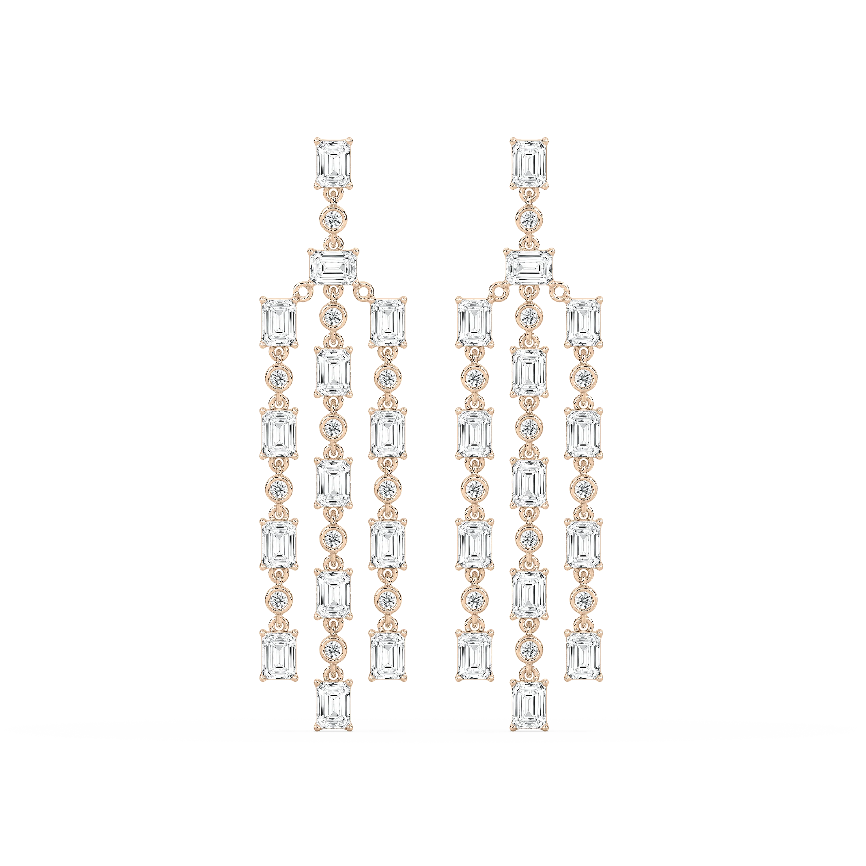 6 ¹⁄₅ ctw Lab Grown Diamond Long Geometric Drop Earrings