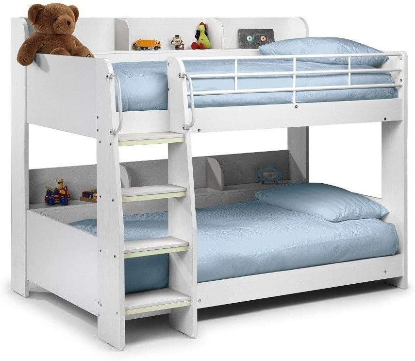 Kids Bunk Bed with Storage Shelves with 2x Pocket Sprung Mattress