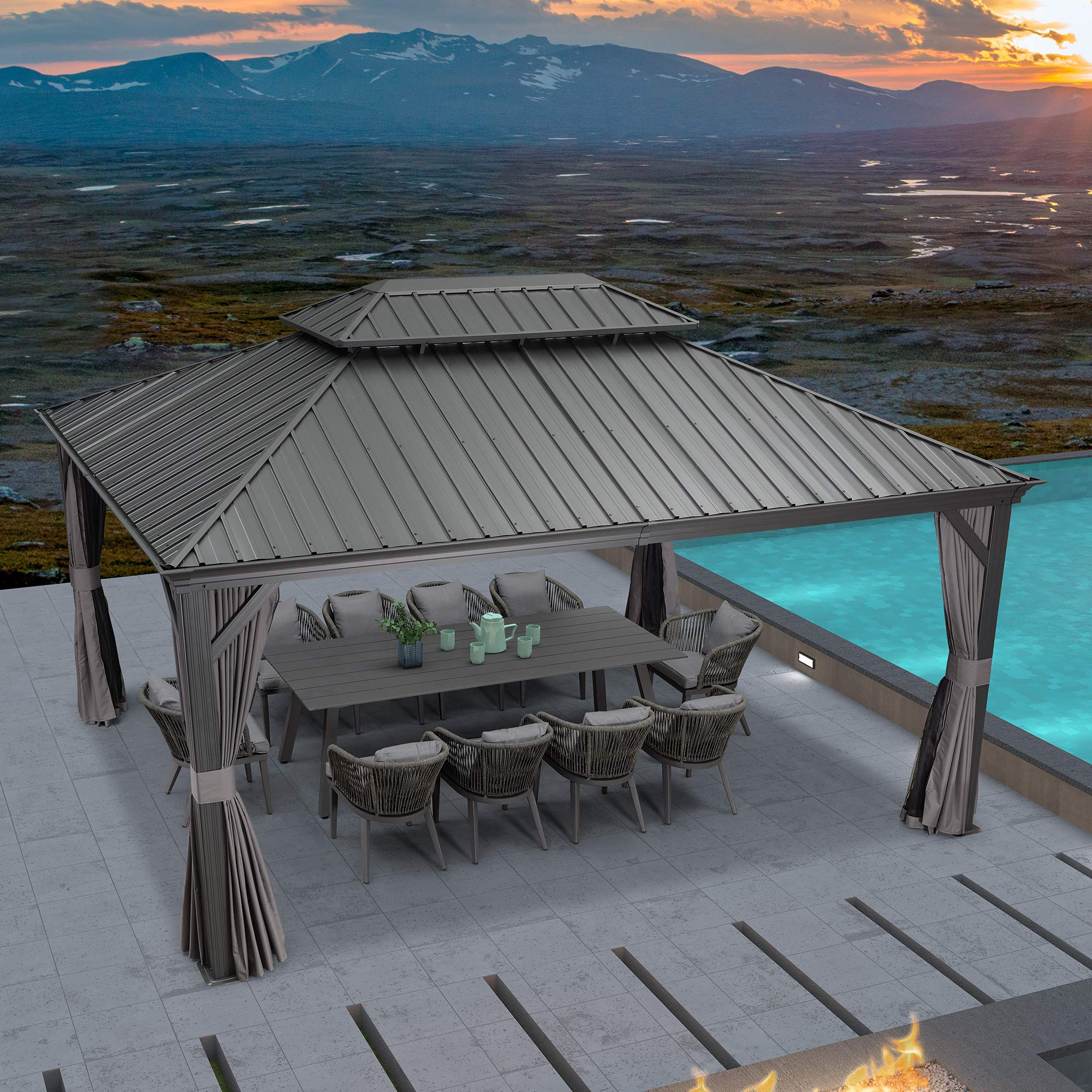11 Pcs Patio Dining Sets All-Weather Wicker Patio Furniture