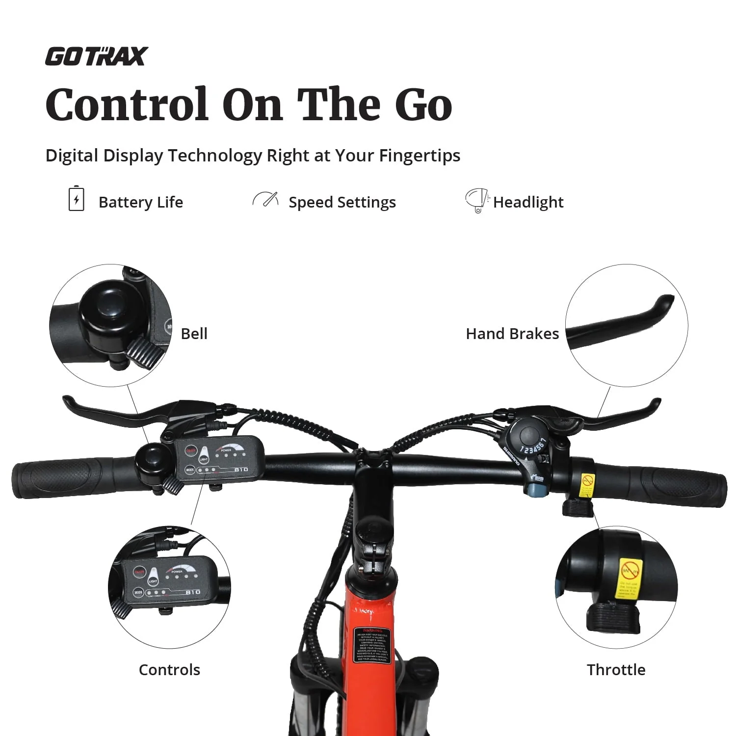 GOTRAX Traveler 29in Electric Bike, 500W, Orange