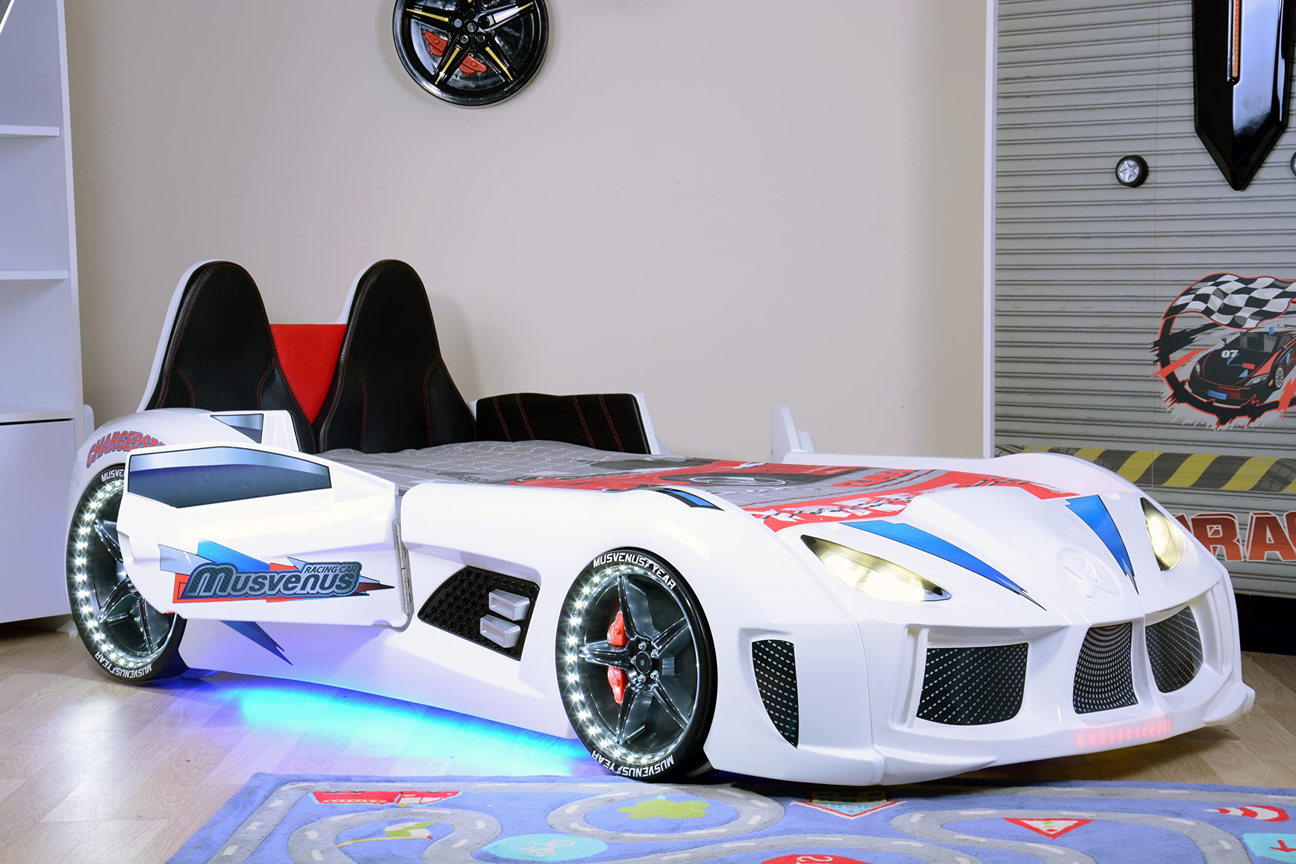 Racing Car Bed for Kids - Kids Car Bed with Led Lights