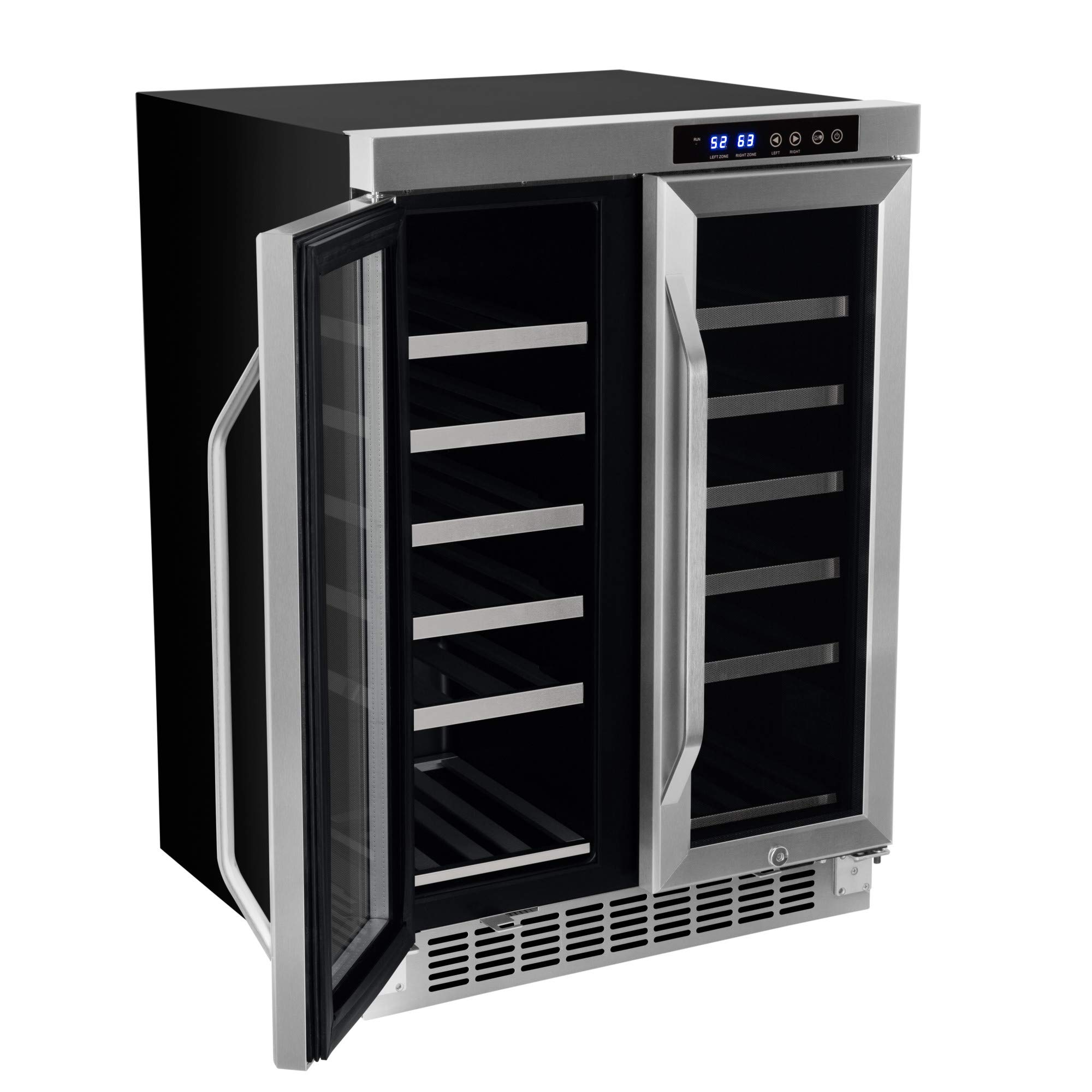 EdgeStar 36 Bottle Built-In Dual Zone French Door Wine Cooler
