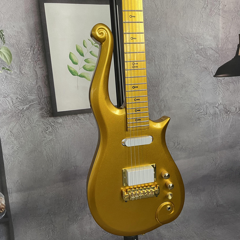 Prince Cloud Metallic Gold Body Electric Guitar SH Pickups 6 strings Top