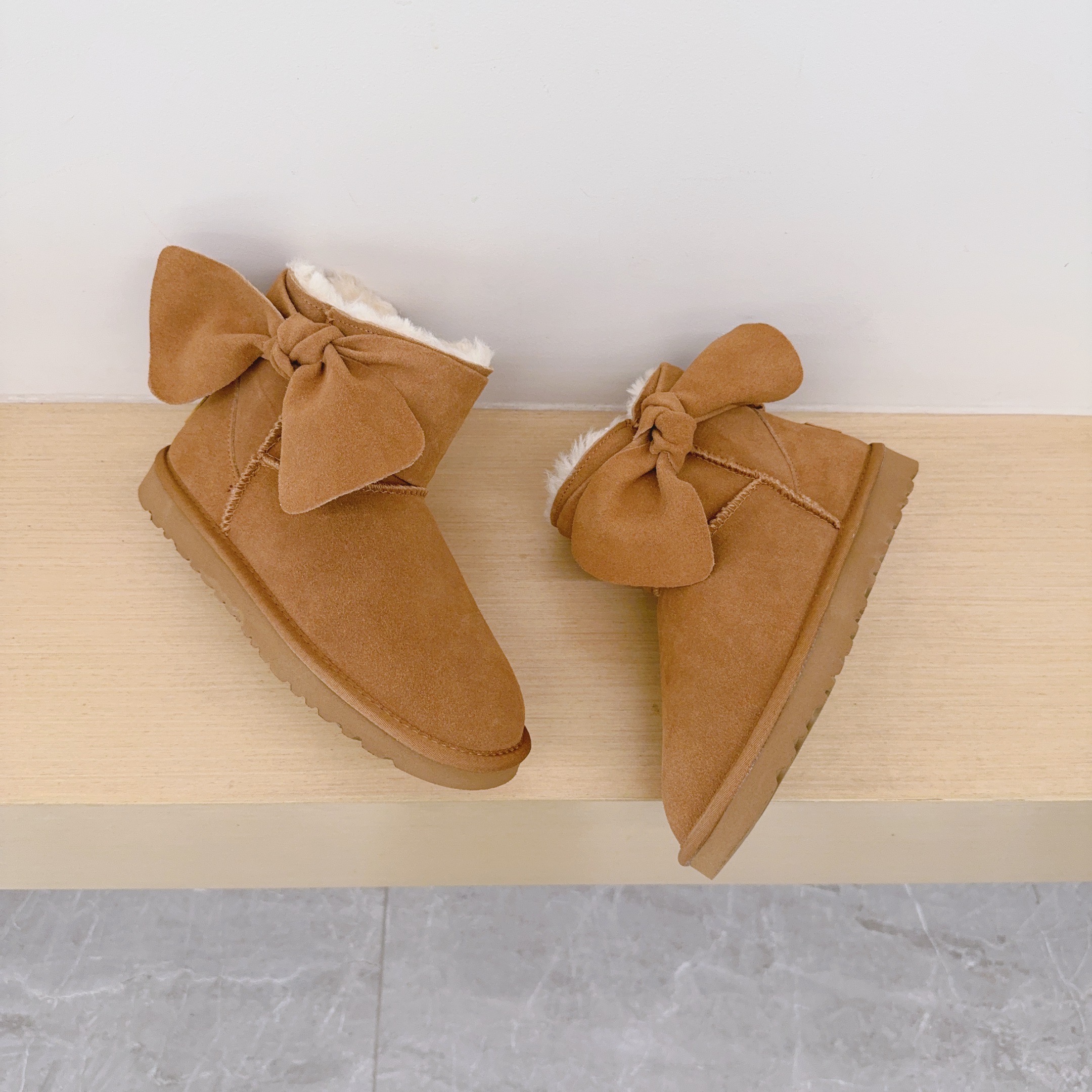 UGG Kids Large Bow Ankle Boots