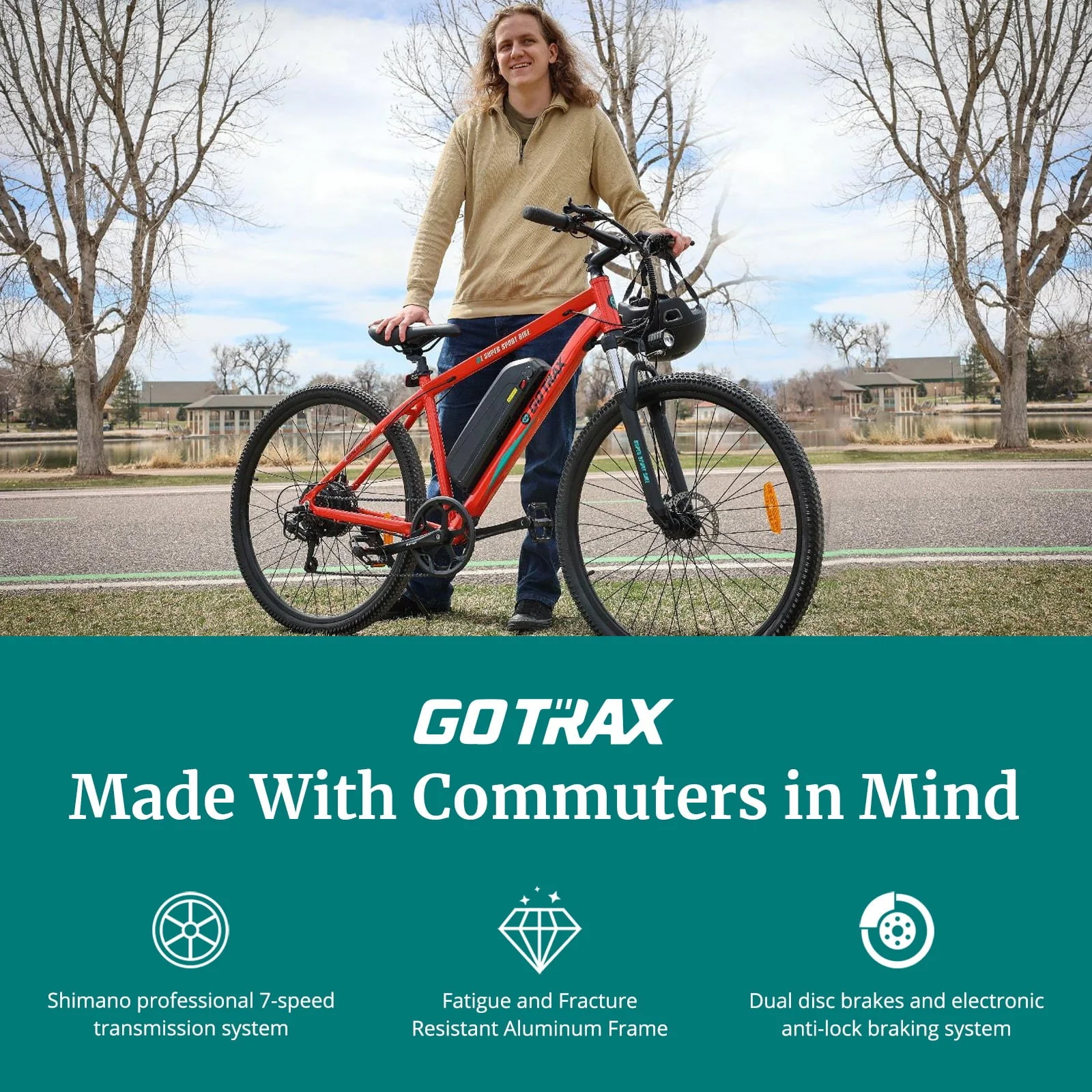 GOTRAX Traveler 29in Electric Bike, 500W, Orange