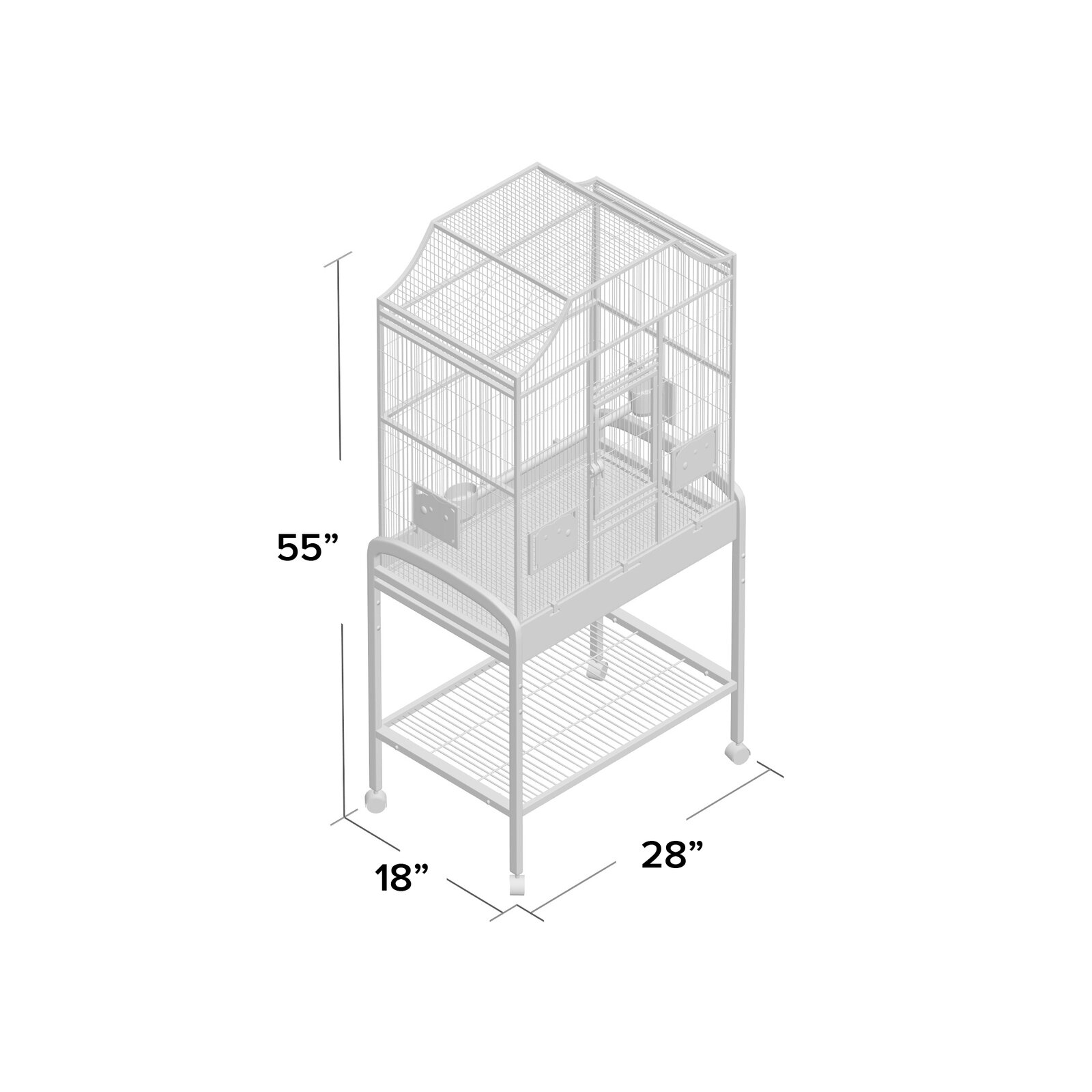 Elinor 55'' Iron Victorian Top Floor Bird Cage with Wheels