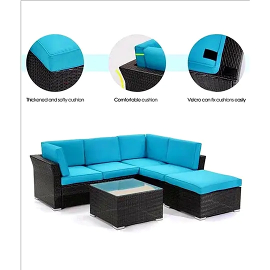5 PATIO SET WICKER Modular Sofa