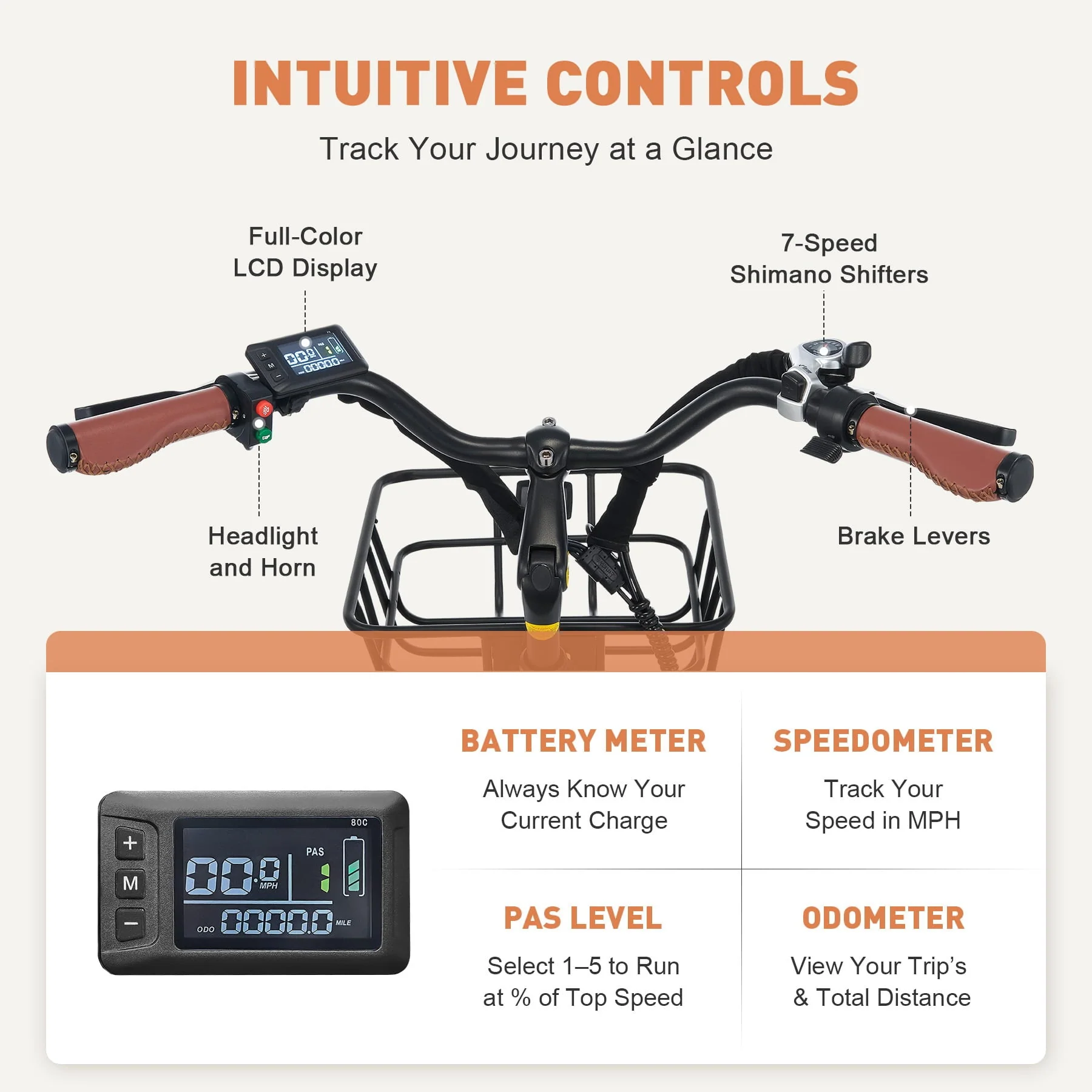 Viribus 26in Pedal-Assist Electric Bike, 500W, 48V, Black