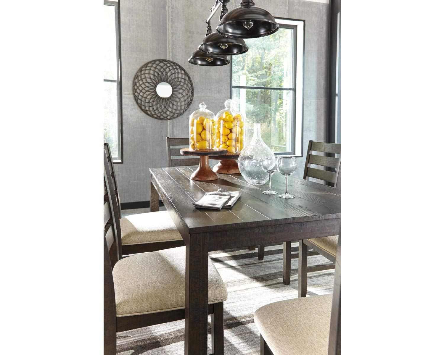 Dining Room Table Set with 6 Upholstered Chairs