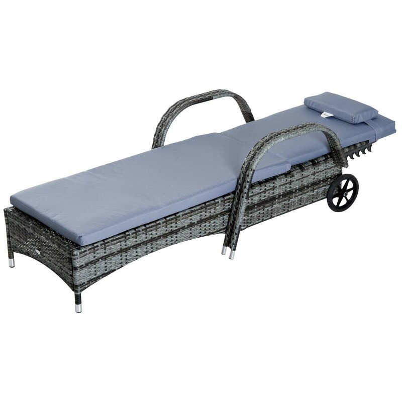 Patio Wicker Chaise Lounge Chair Set