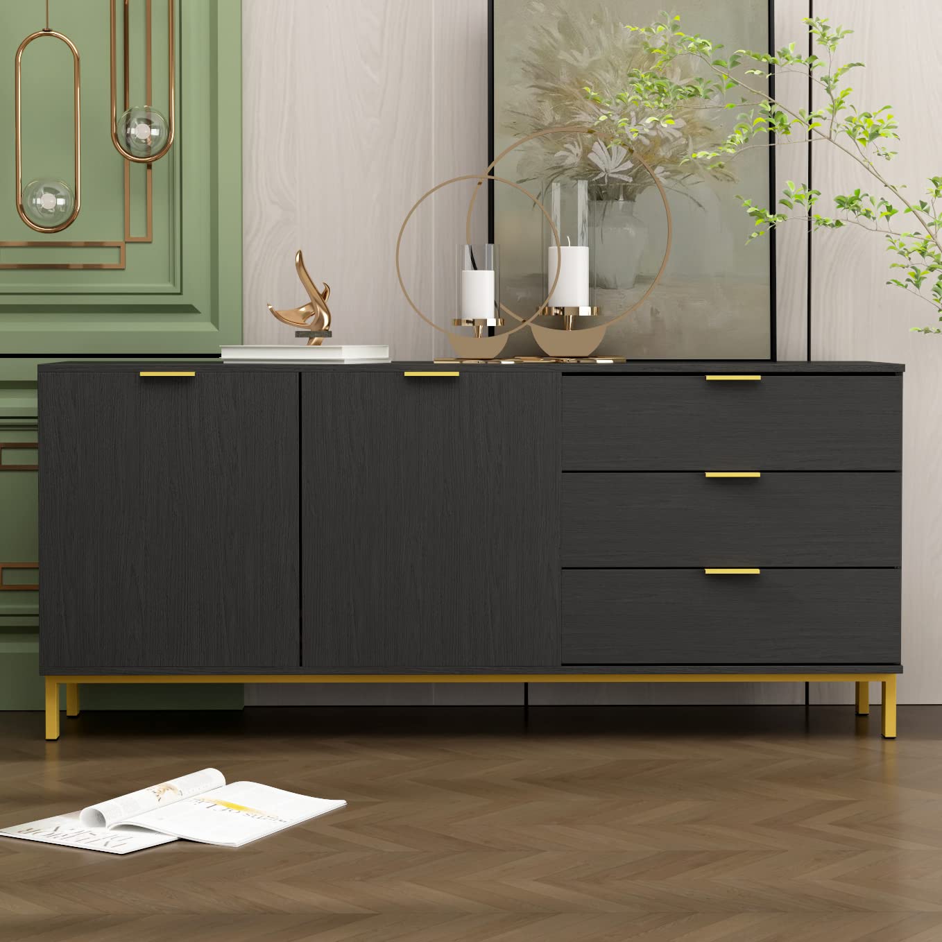 Buffet Drawers & 2 Doors Storage