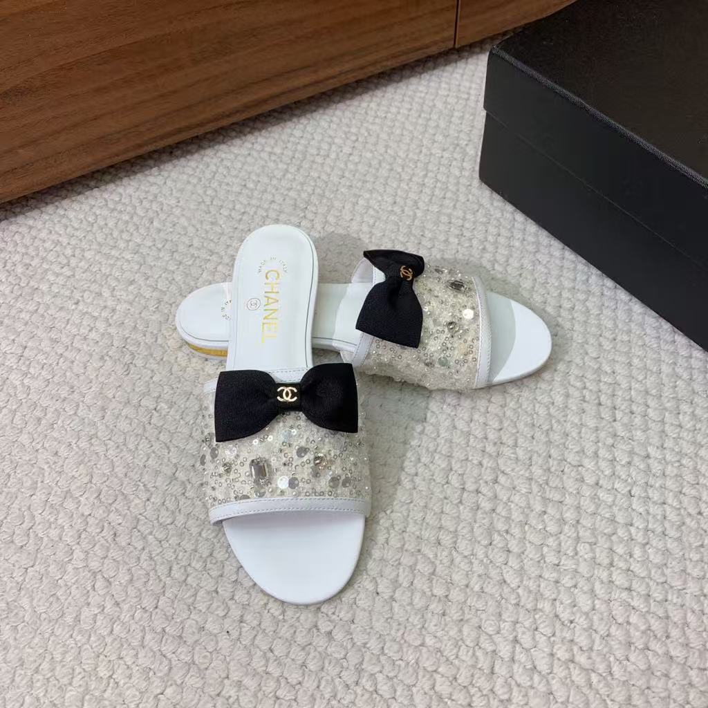 Chanel 24P Crystal Bow Slides