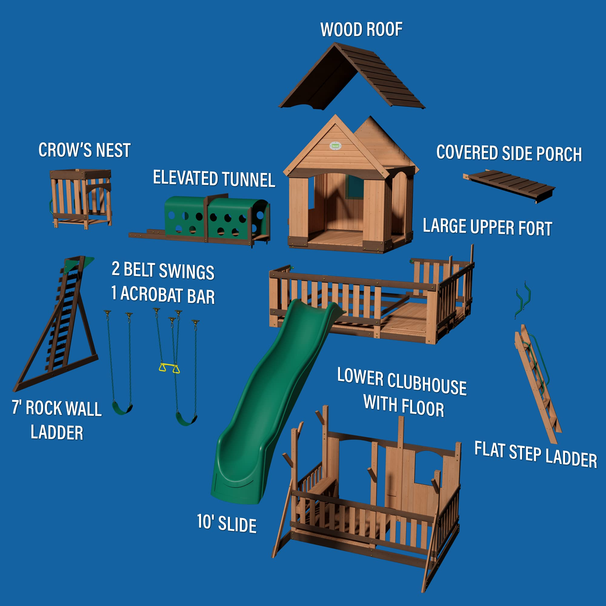 Woodridge Elite All Cedar Wood Swing Set