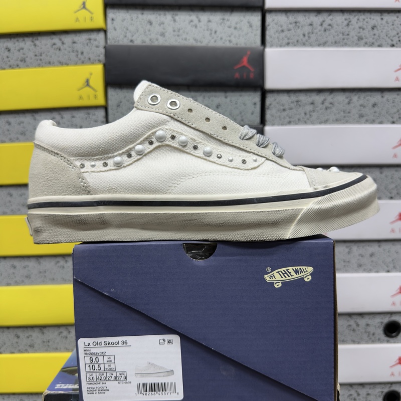 Vans Old Skool White Grey Vintage Pearl