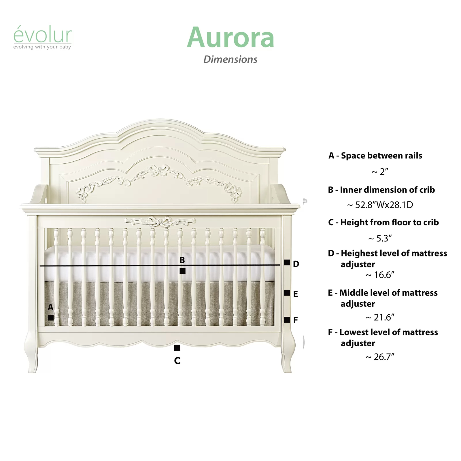 Aurora 5-in-1 Convertible Crib