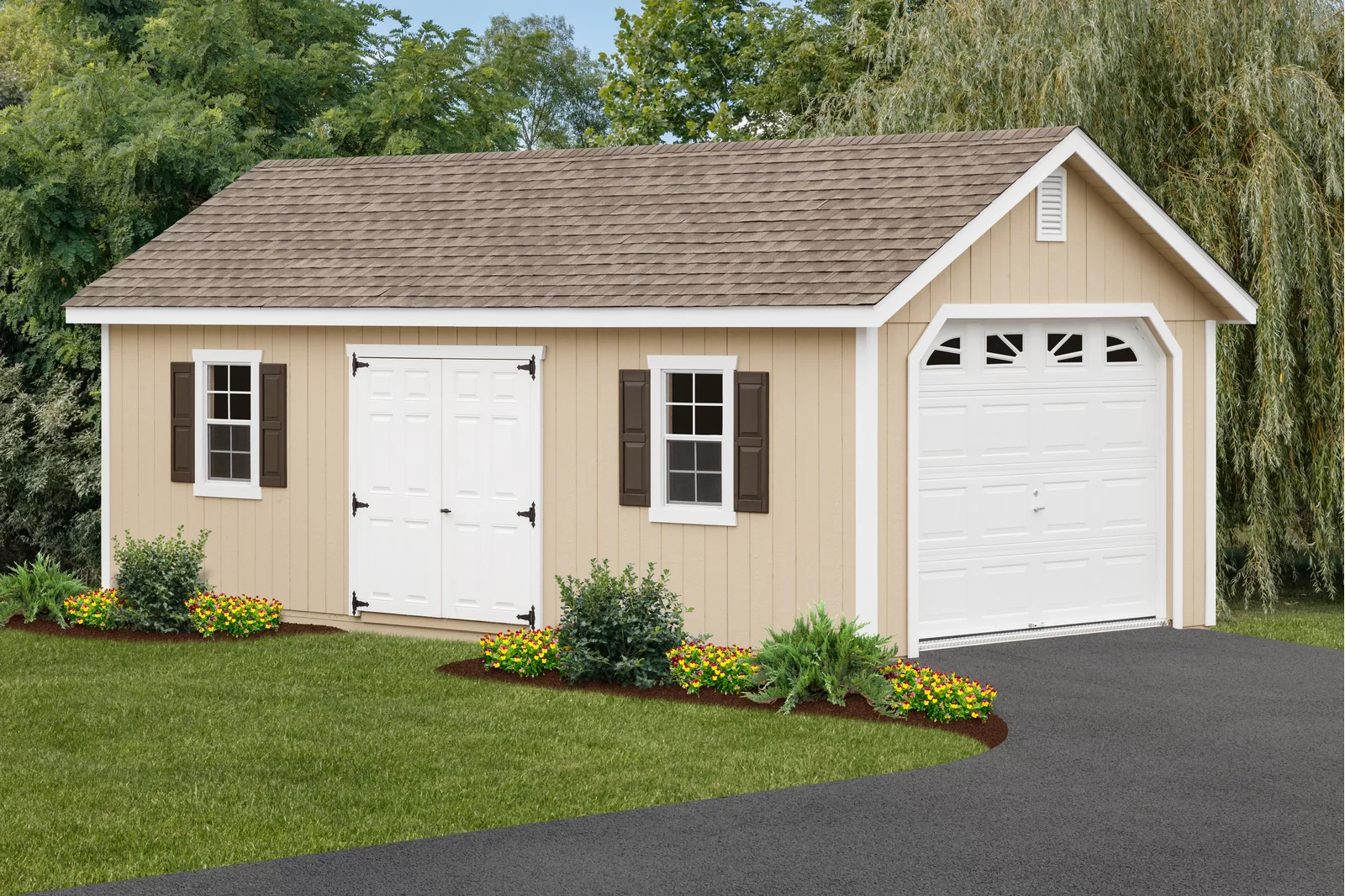 12 ft. W x 26 ft. D Solid Wooden Garage Shed