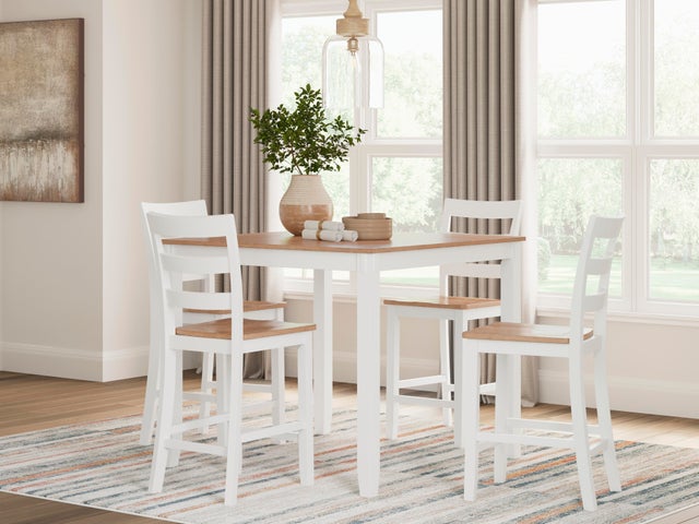 Gesthaven Counter Height Dining Table and 4 Bar Stools