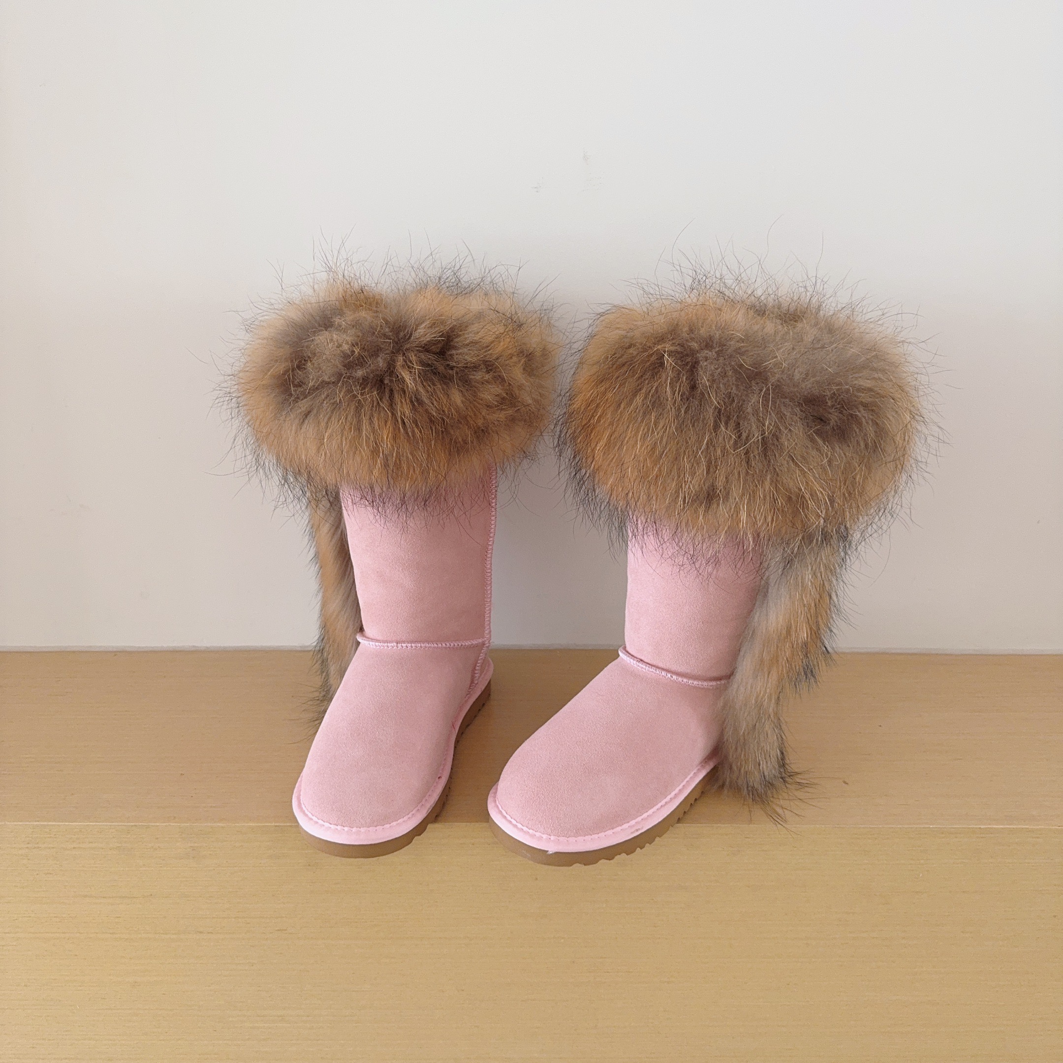 5815 Genuine Fur Trim Tall Boots