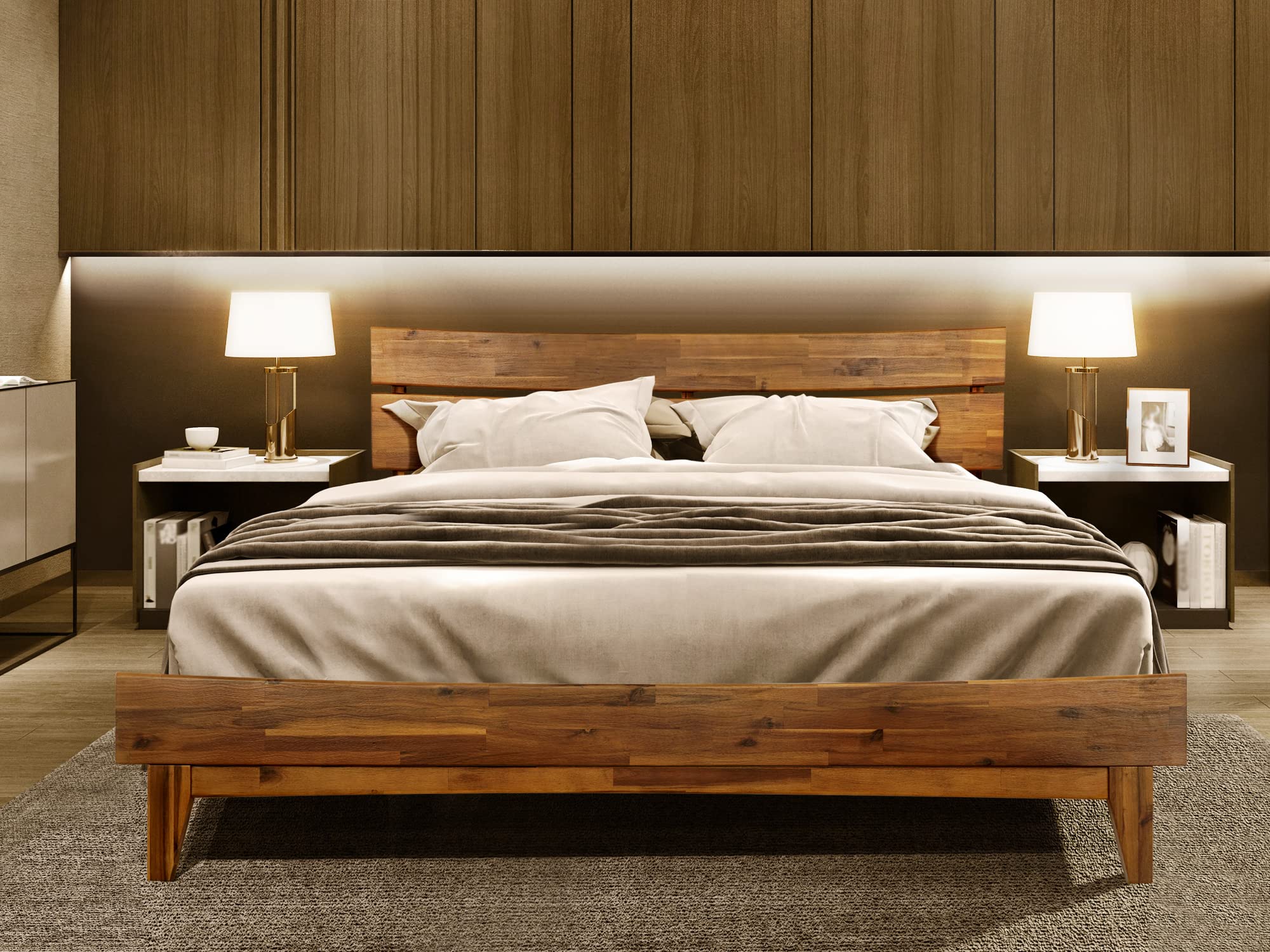 Acacia Aurora 14 Inch Wood Platform Bed