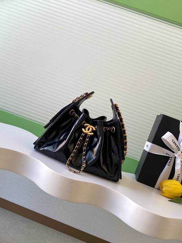 Chanel Drawstring Hobo Bag Navy
