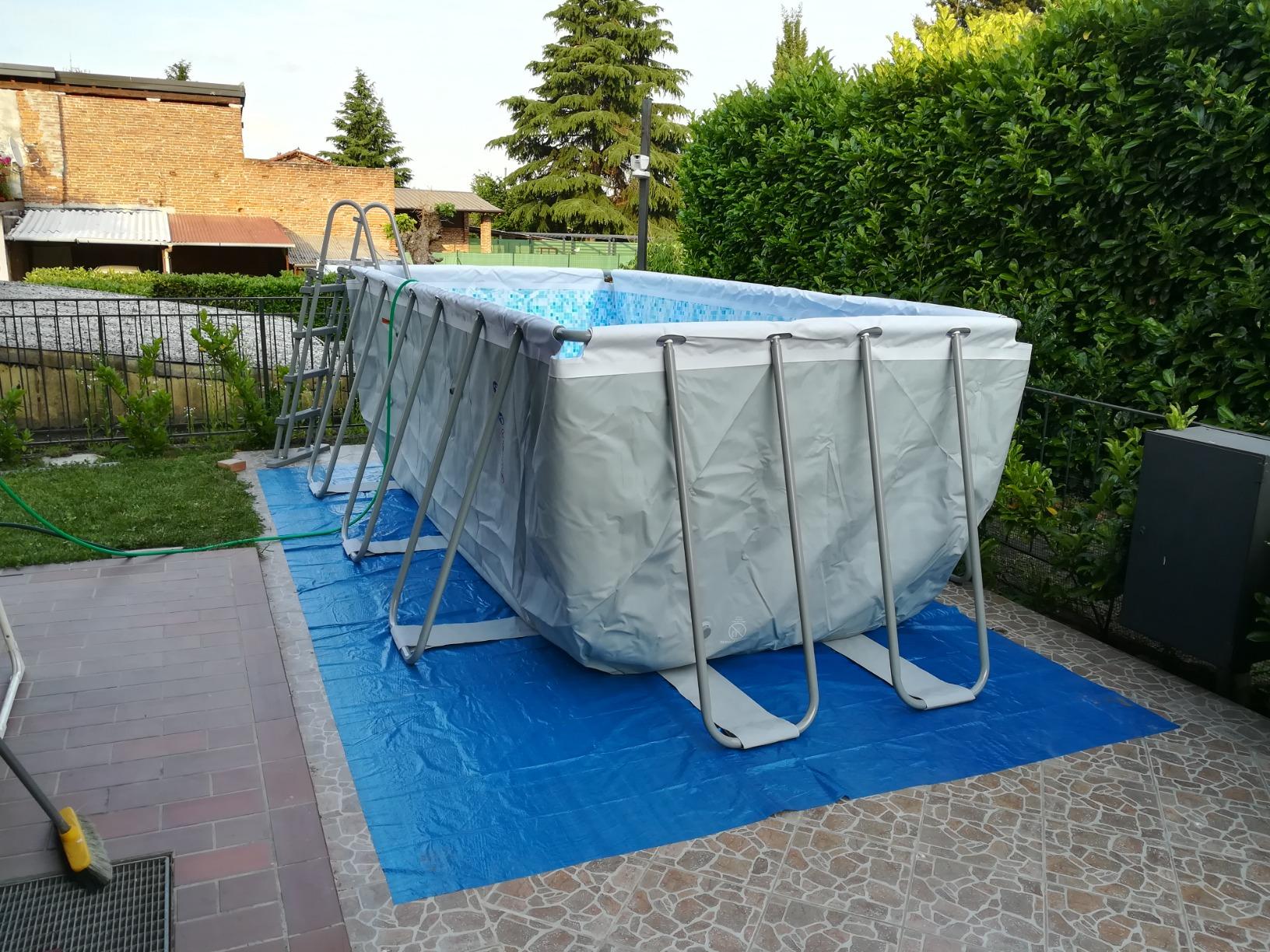 Power Steel Rectangular Frame Pool Set, in Light Grey