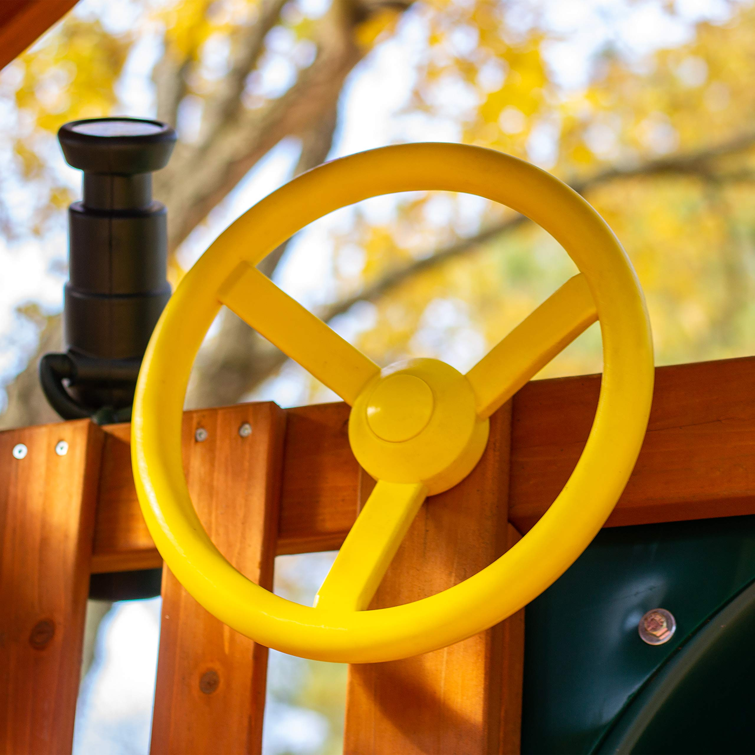 Gorilla Playsets Wood Swing Set with Wood Roof & Yellow Slide