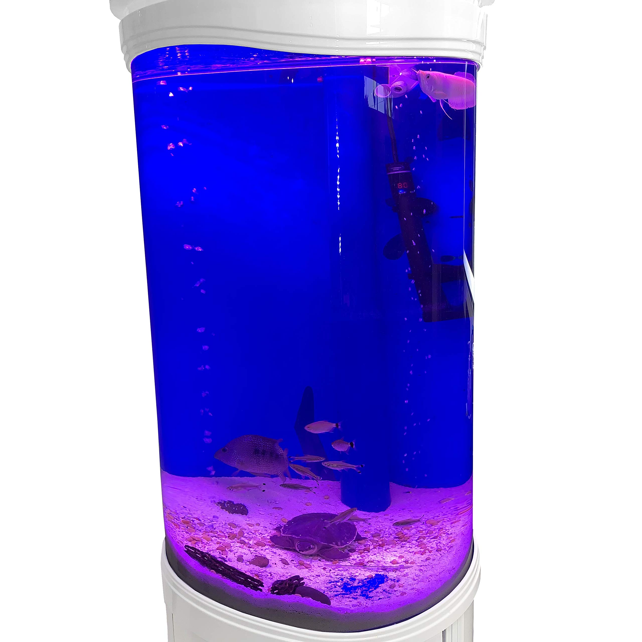 Aqualic 360 Acrylic Aquarium Cylinder Fish Tank 70 Gallons w/