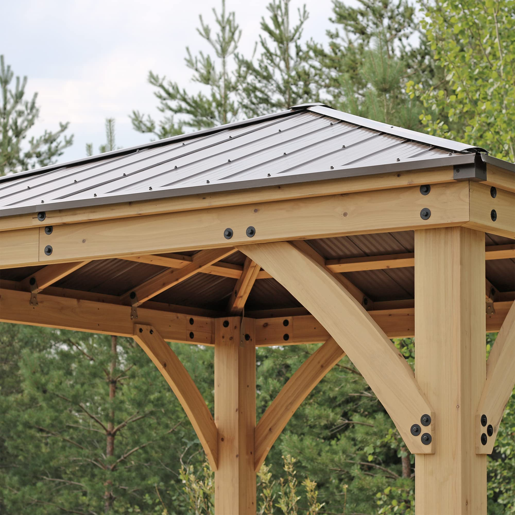 Meridian 10x10 Solid Wood Patio Gazebo