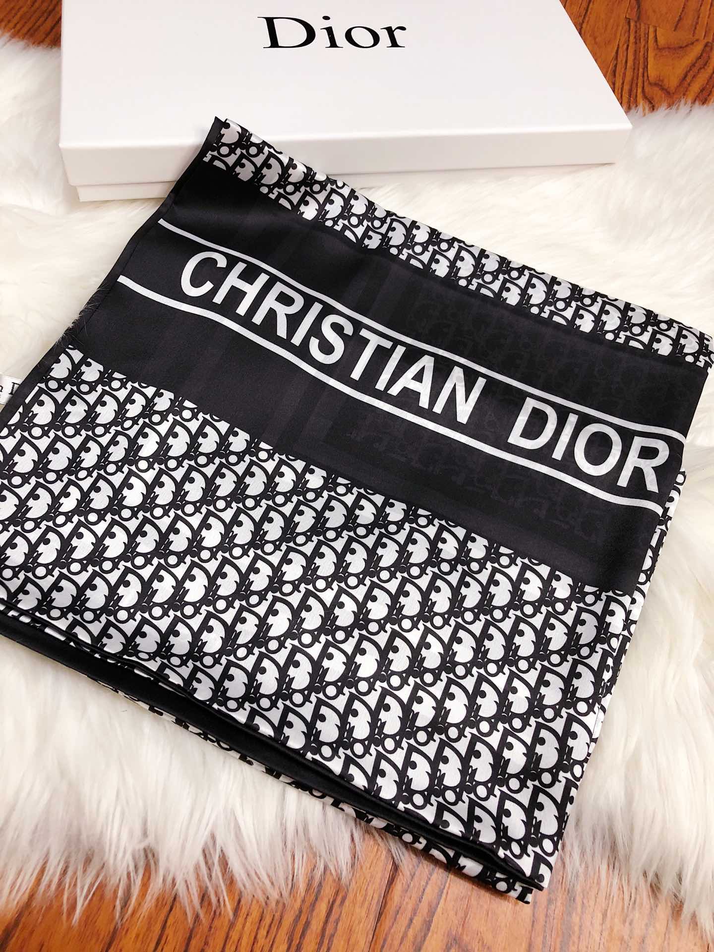 Dior Oblique Scarf Black 68 x 180 cm product images