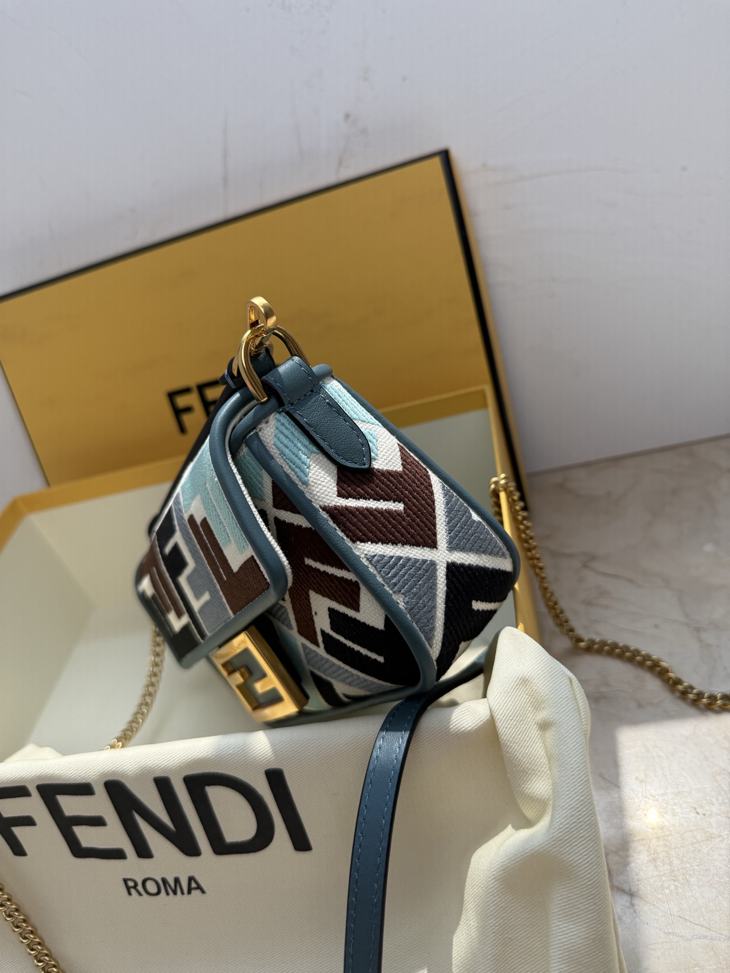 Fendi Mini Baguette FF Embroidery