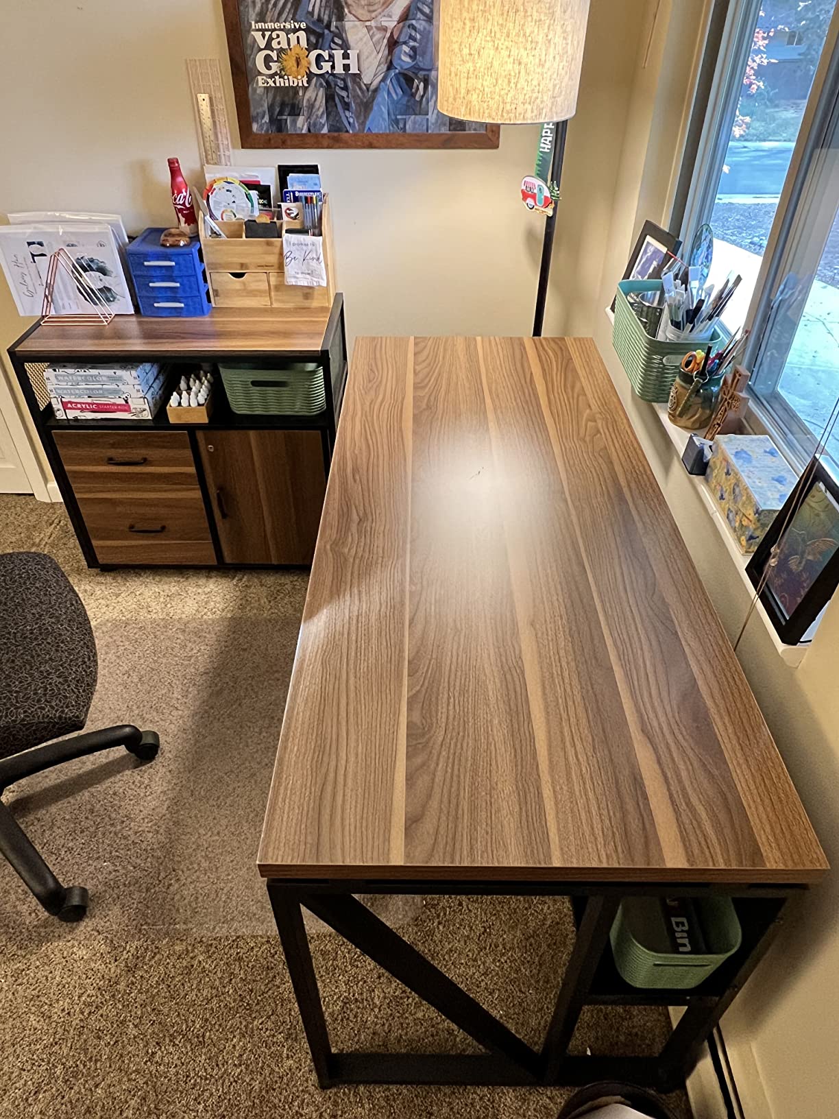 L Shaped Desk with Drawer Cabinet