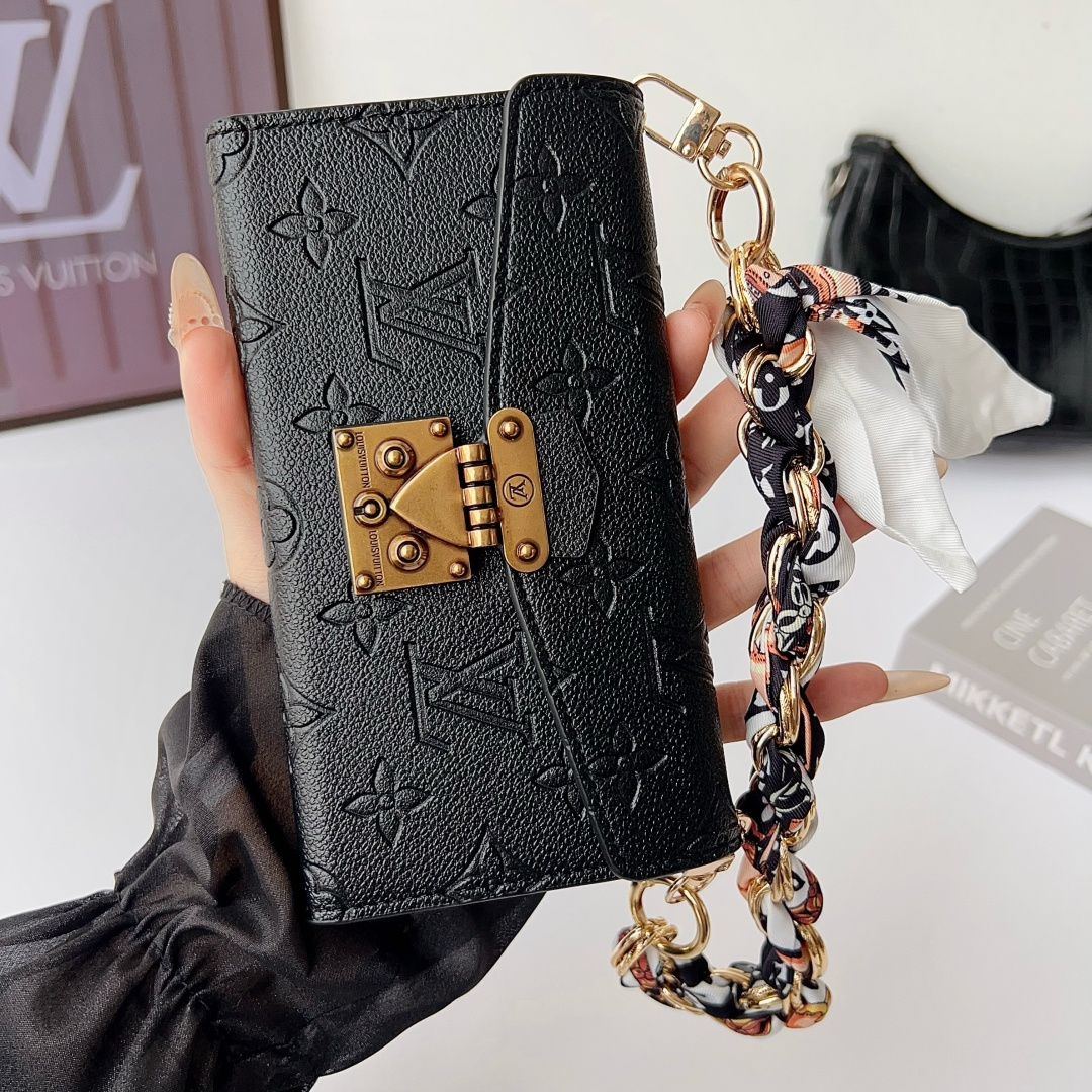 Louis Vuitton Embossed Monogram Wallet Crossbody Phone Bag
