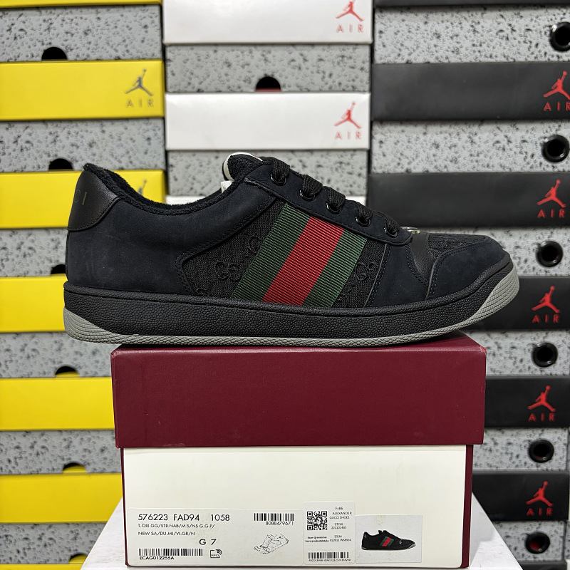 Gucci Screener Black Green Stripe