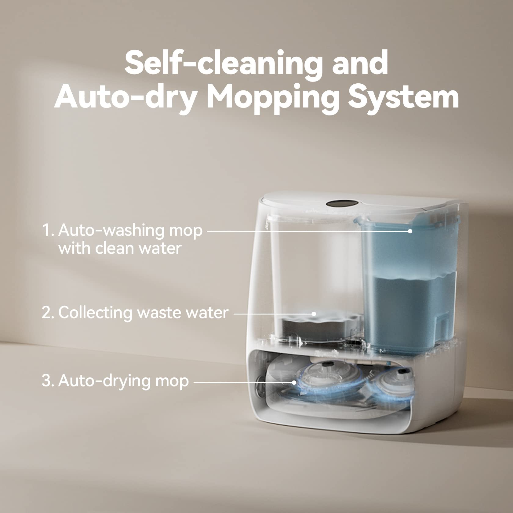 Robot Vacuum & Mop Combo with Mop Self-Cleaning
