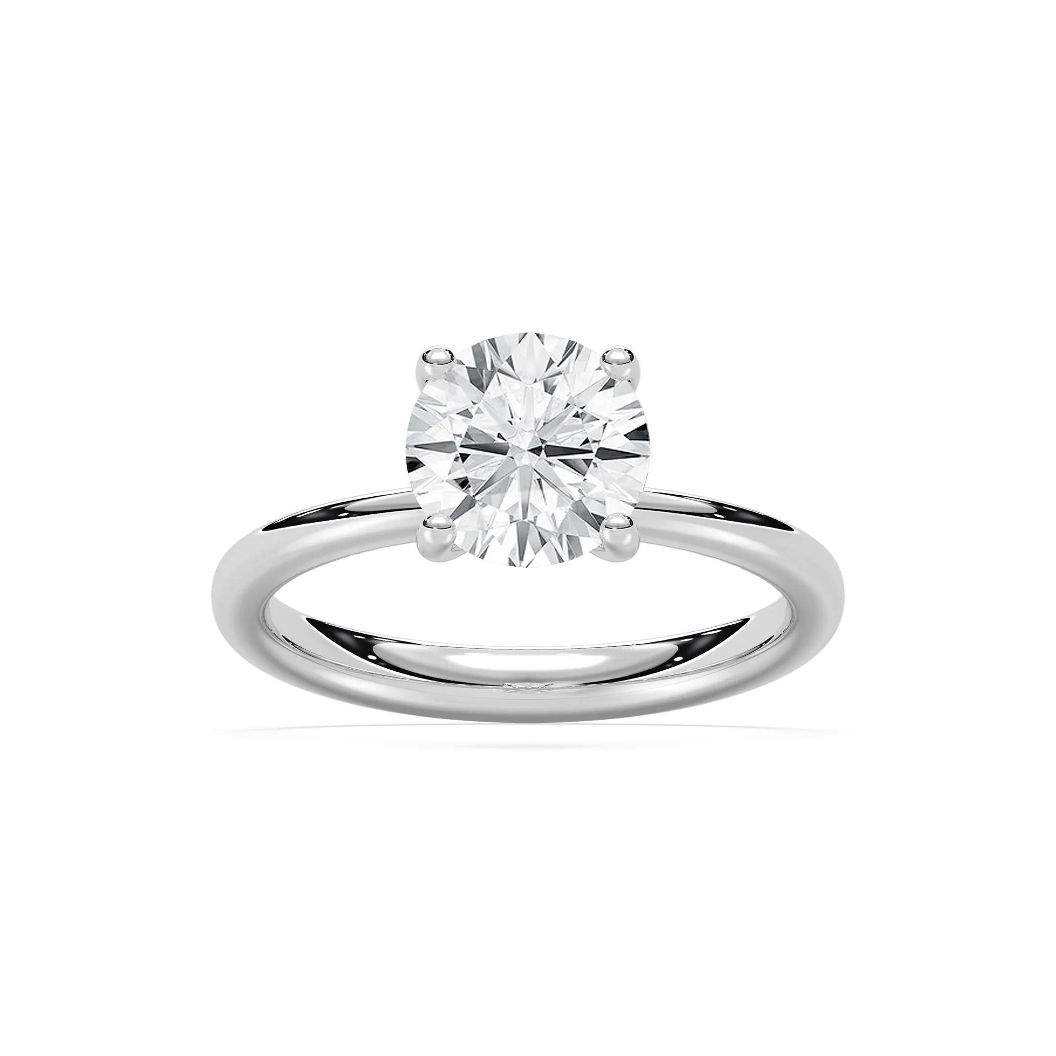 Xoe 2 ctw Round Lab Grown Diamond Tapered Solitaire Engagement Ring