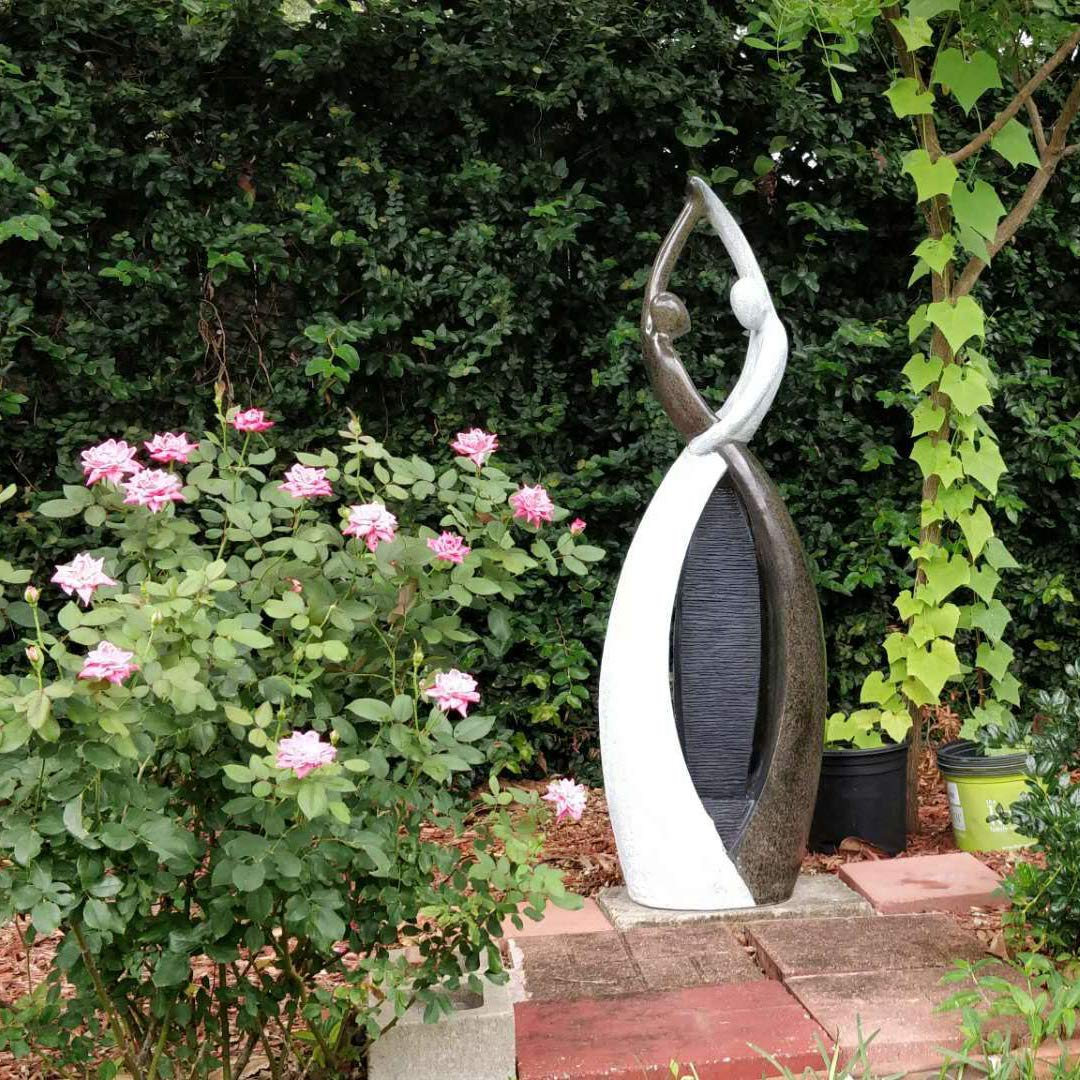 Graceful Dancing Couple Fountain 57" Cast Stone Garden Statue