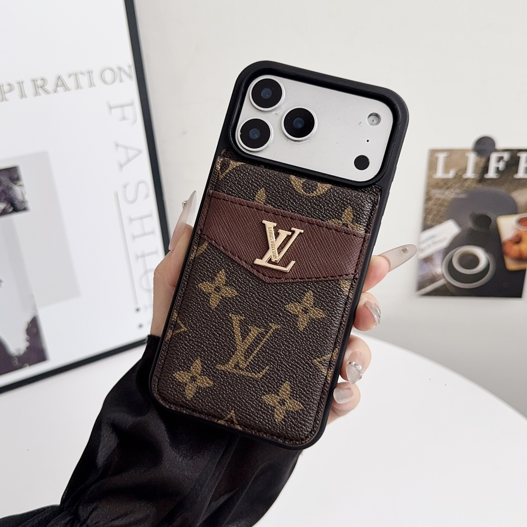 Luxury LV & Gucci Monogram Card Holder Wallet Phone Case
