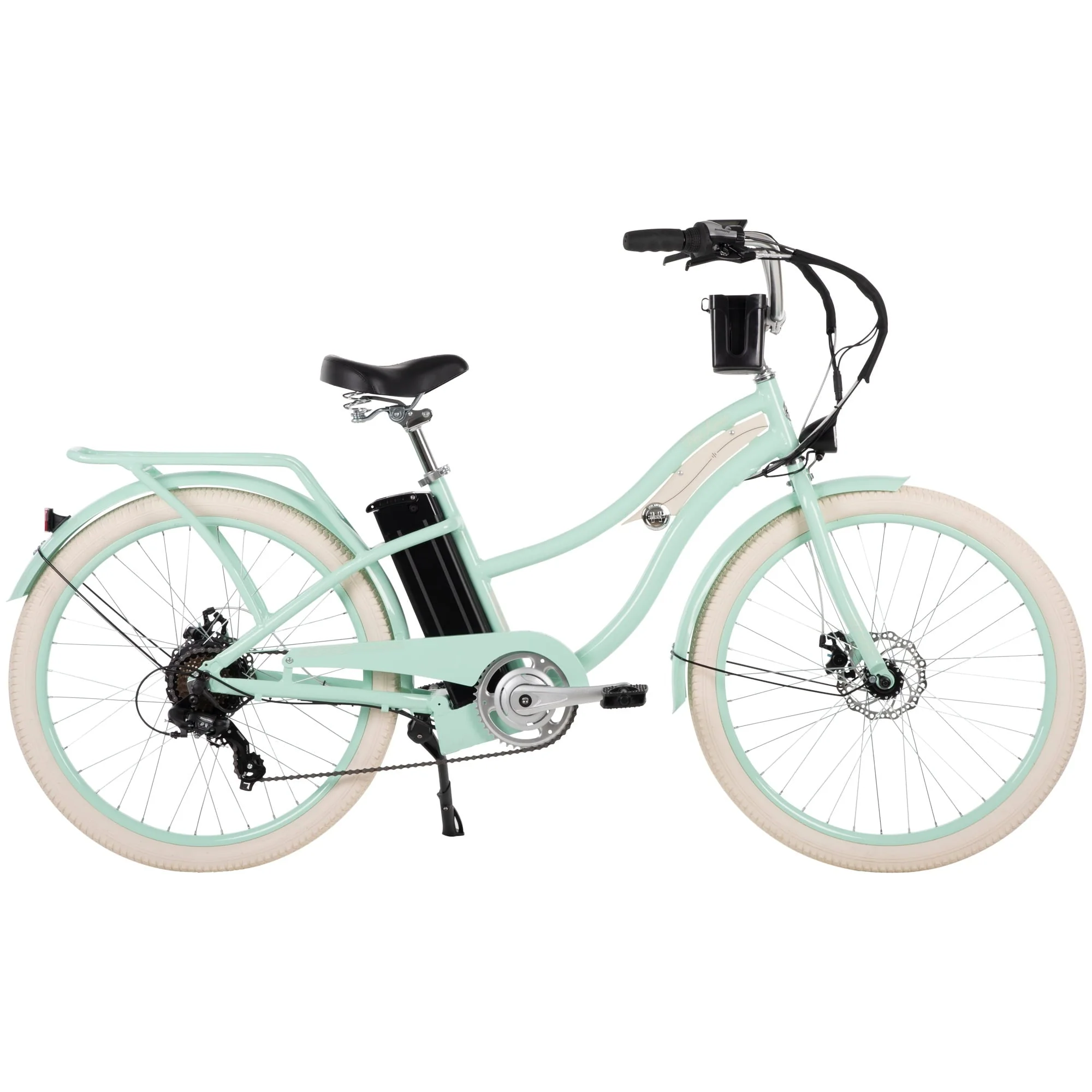Huffy Nel Lusso 26in Electric Cruiser Bike, 350W, Mint Green