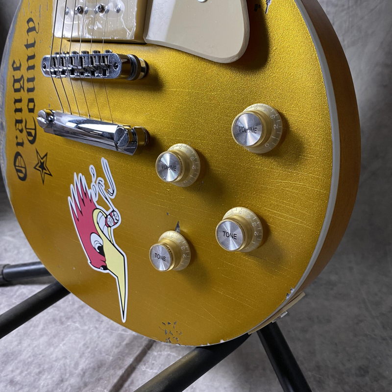 6 String Mike Ness Deluxe Electric Guitar Aged Gold Handed Relics Old