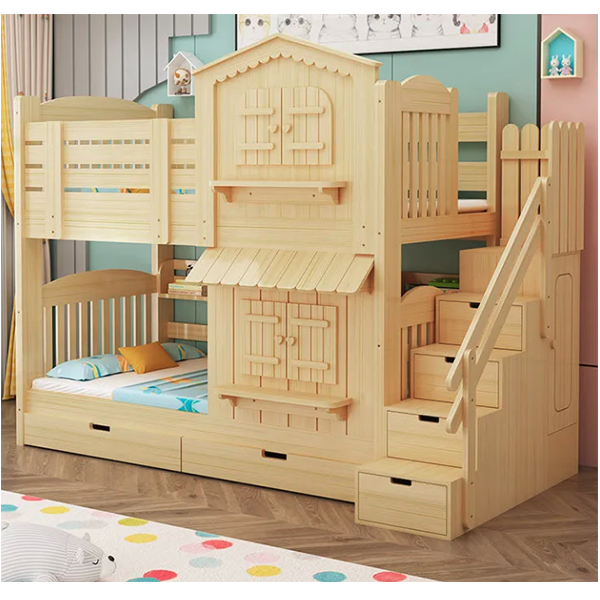 Children's Bunk Bed Mother-Child Bed Girl Bunk Bed with
