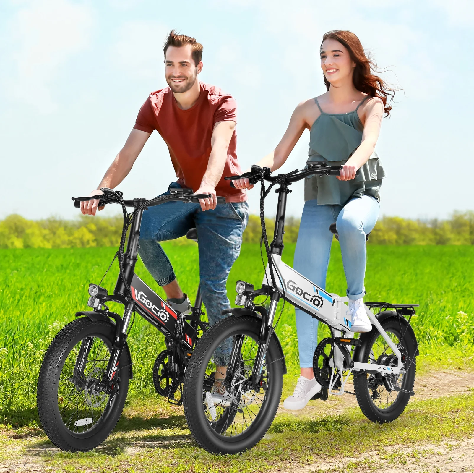 Gocio 20in Folding Electric Mountain Bike, 750W Peak, 48V 375Wh