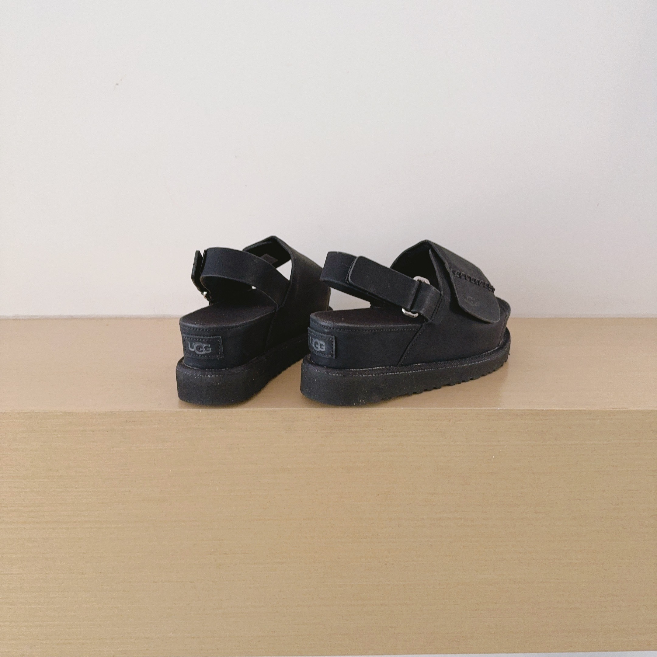 Wide Hook-And-Loop Backstrap Sandals