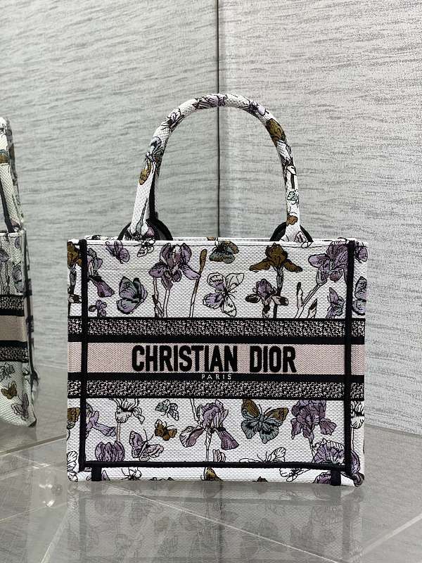 Dior Book Tote Small Iris Floral
