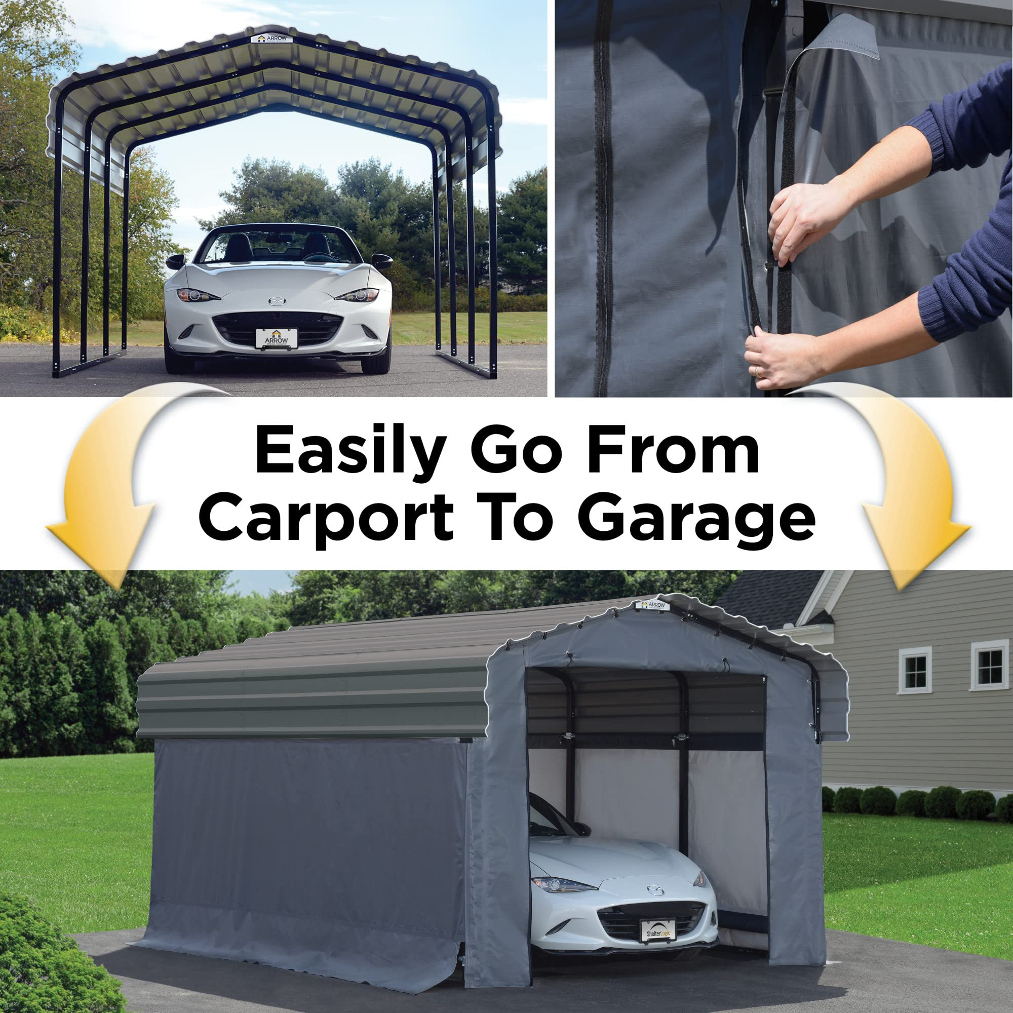10' x 15' x 7' 29-Gauge Carport with Galvanized Steel Roof