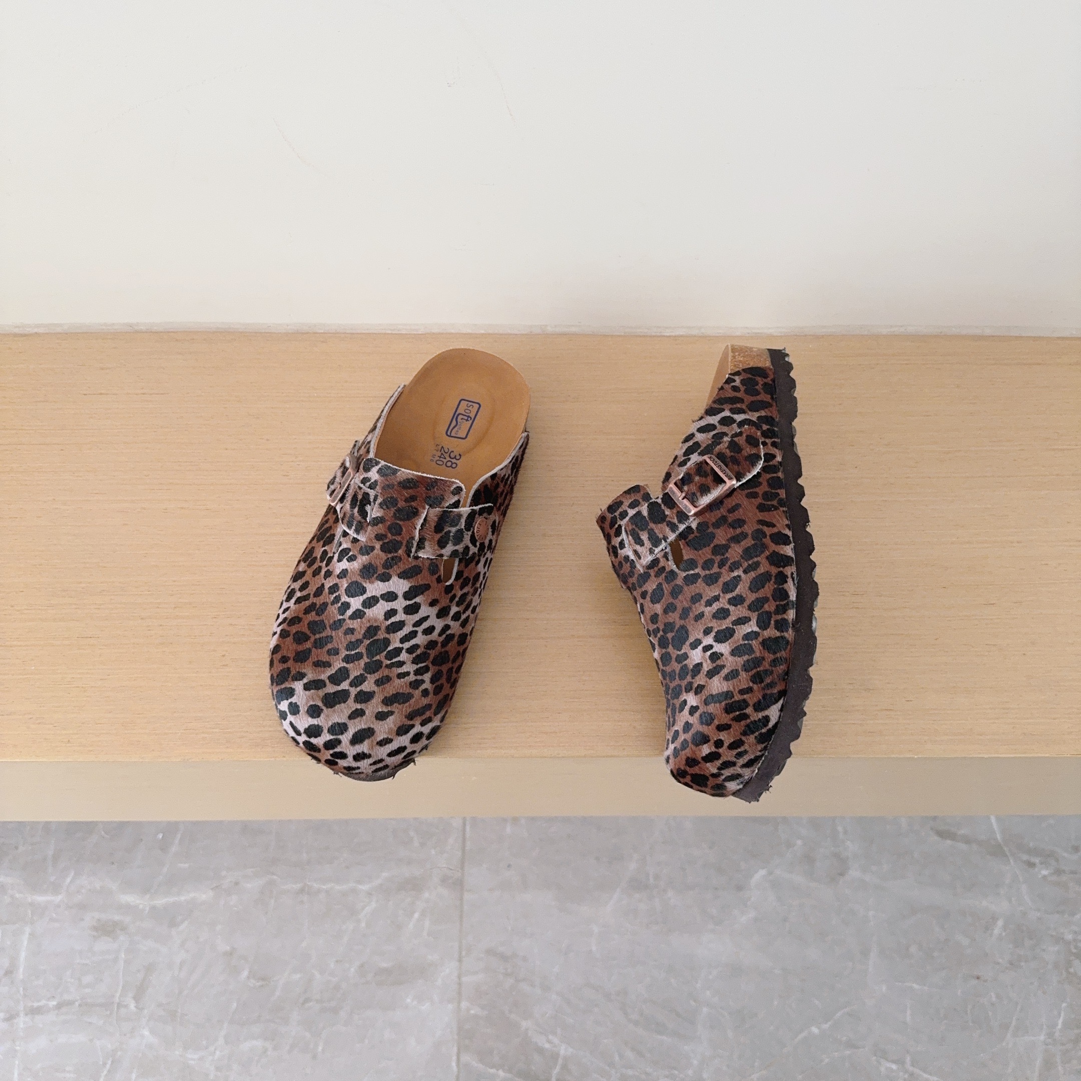 Leopard Print Birken-Style Clogs