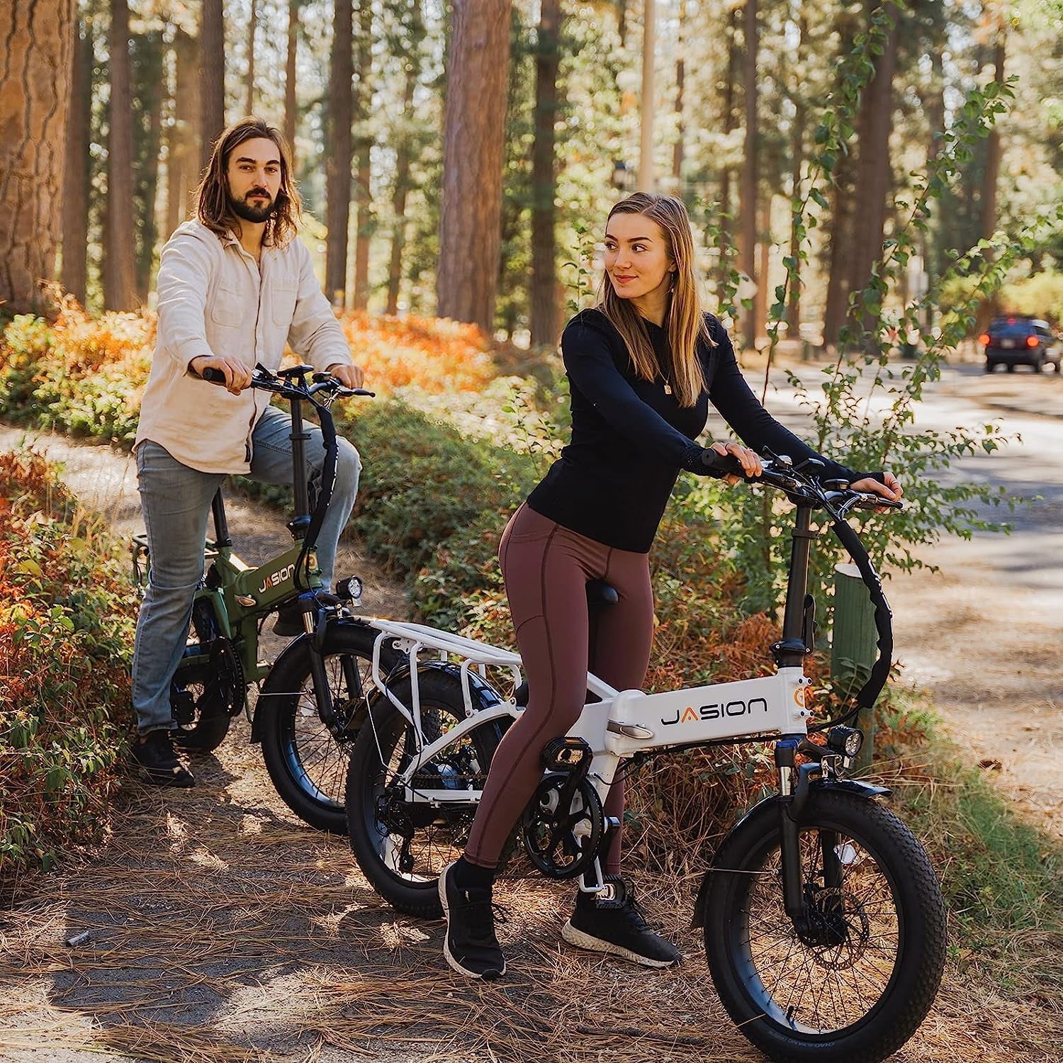 Jasion EB7 2.0 20in Folding Fat Tire Electric Bike, 500W, 48V 10Ah