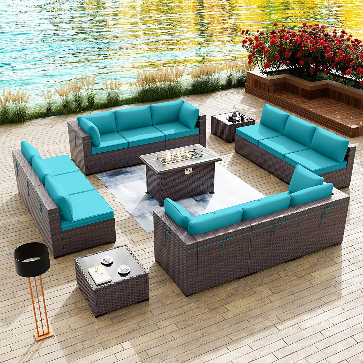 15 Pcs Patio Furniture Set with 43