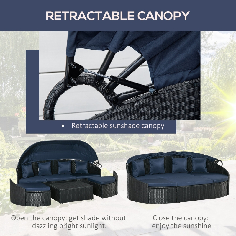 4 PC Patio Wicker Lounge Set