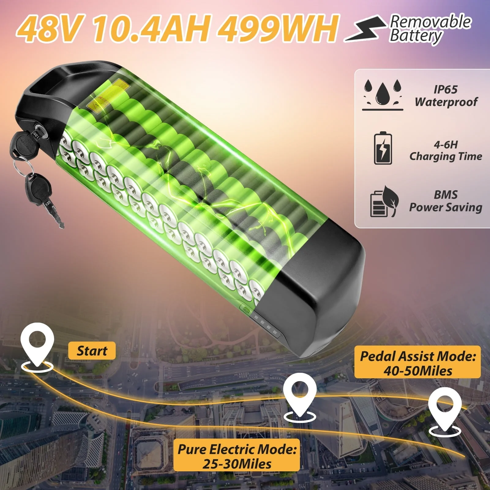 Elifine 27.5in Electric Mountain Bike, 500W, 48V 10.4Ah