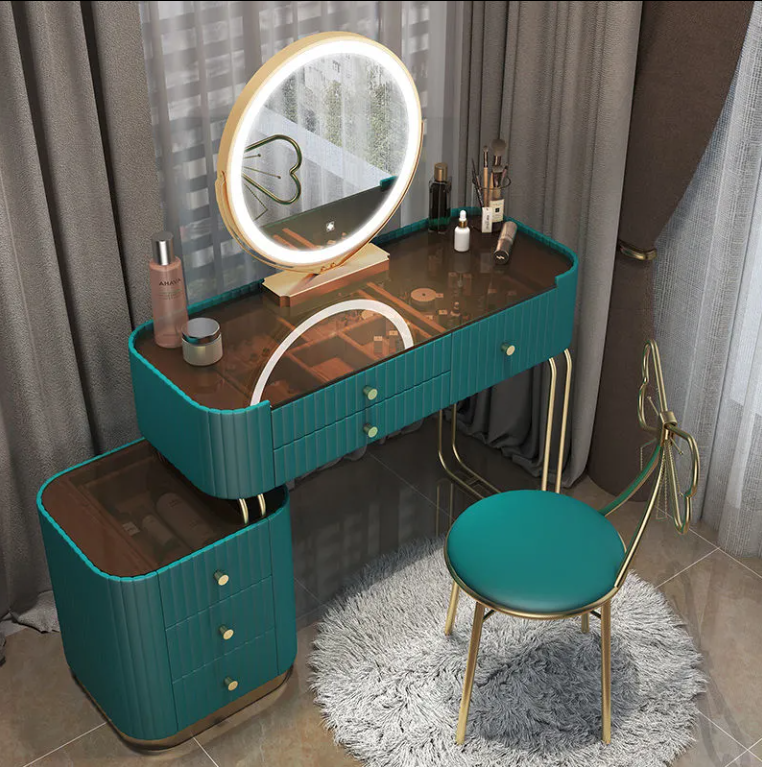 Modern Minimalist Slate Makeup Table Small Apartment Storage